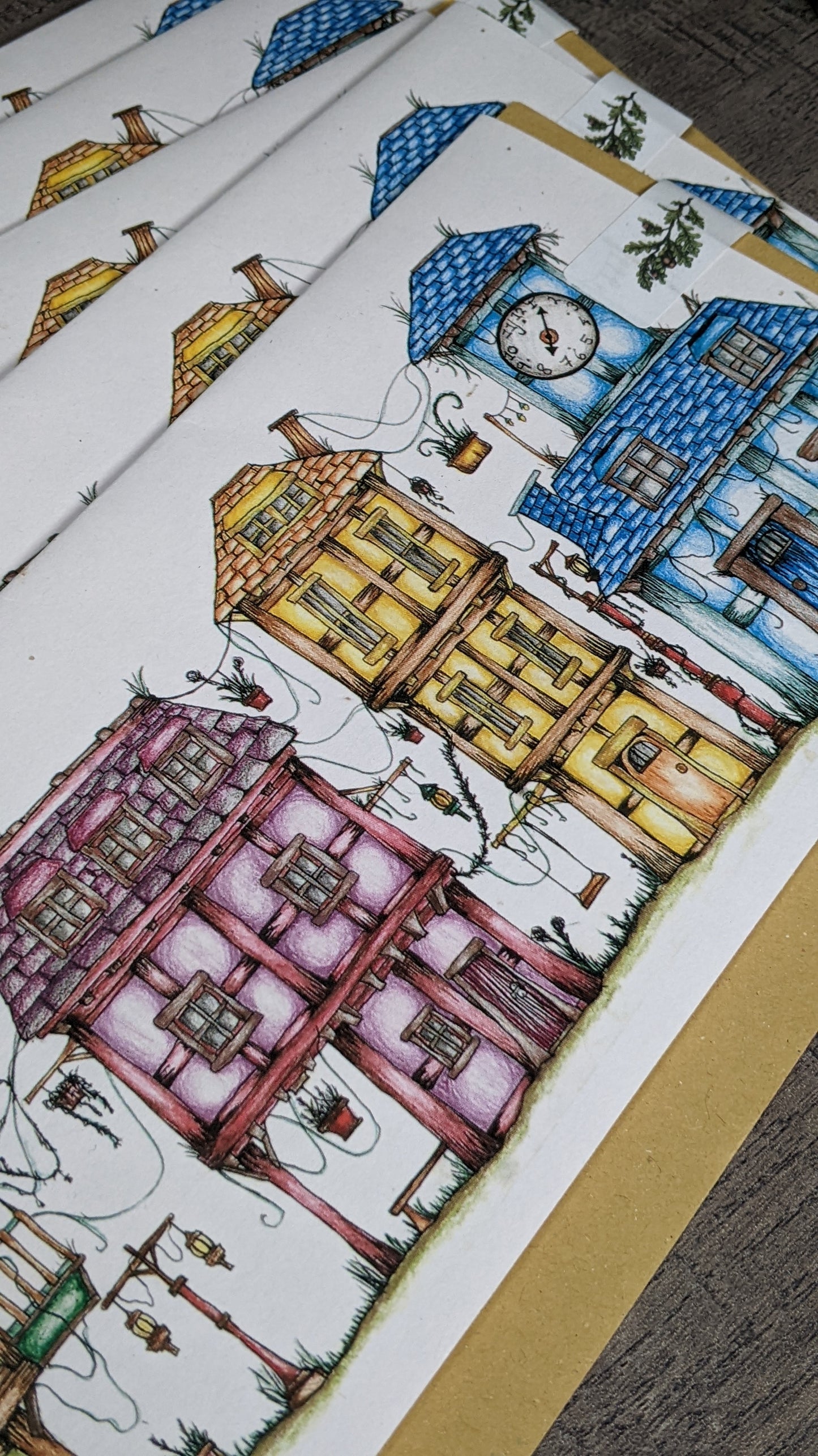 Rainbow Row Greeting Card