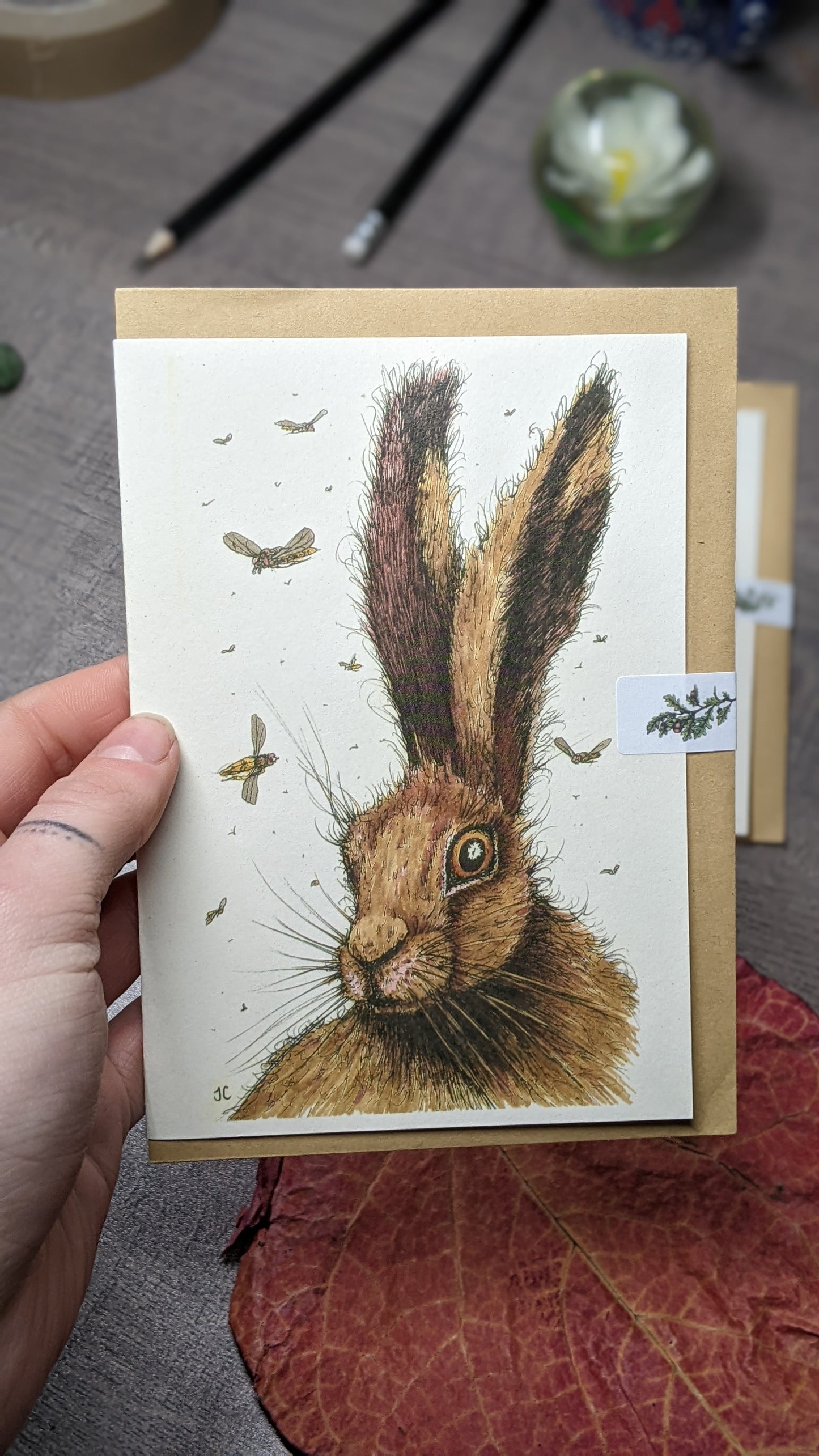The Hare And The Horseflies Greeting Card