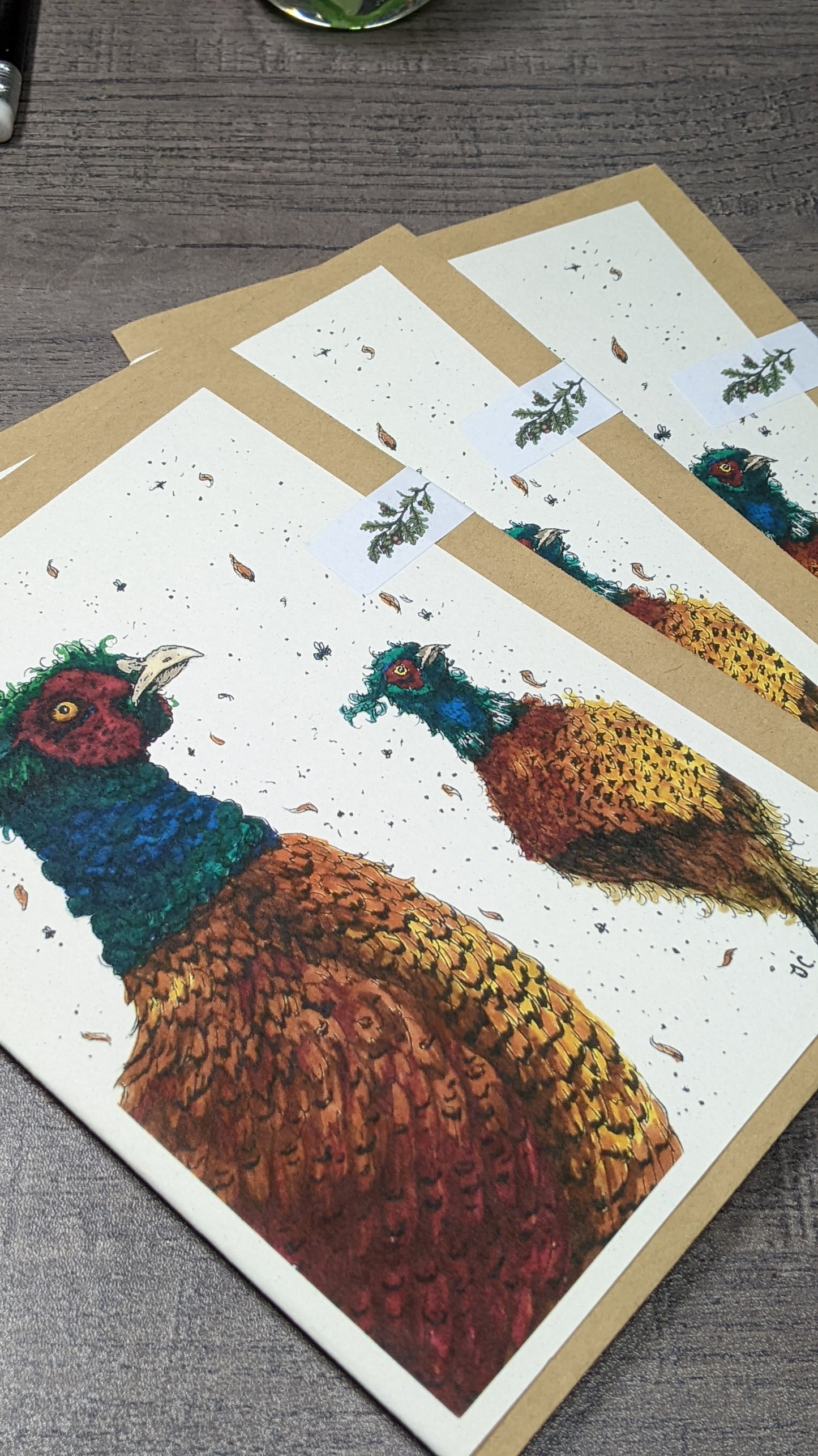 The Curious Pheasants Greeting Card