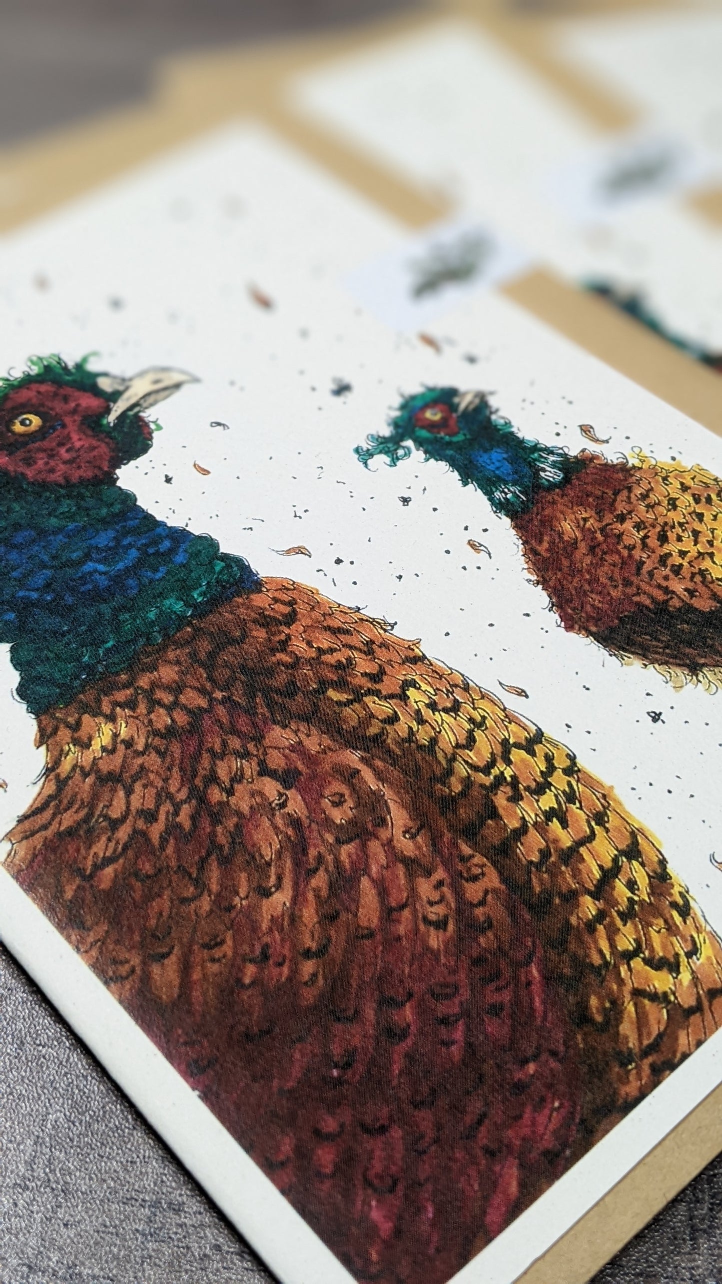 The Curious Pheasants Greeting Card