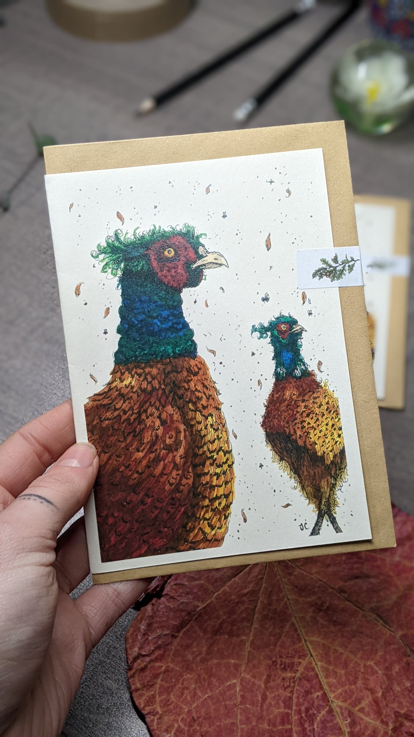 The Curious Pheasants Greeting Card