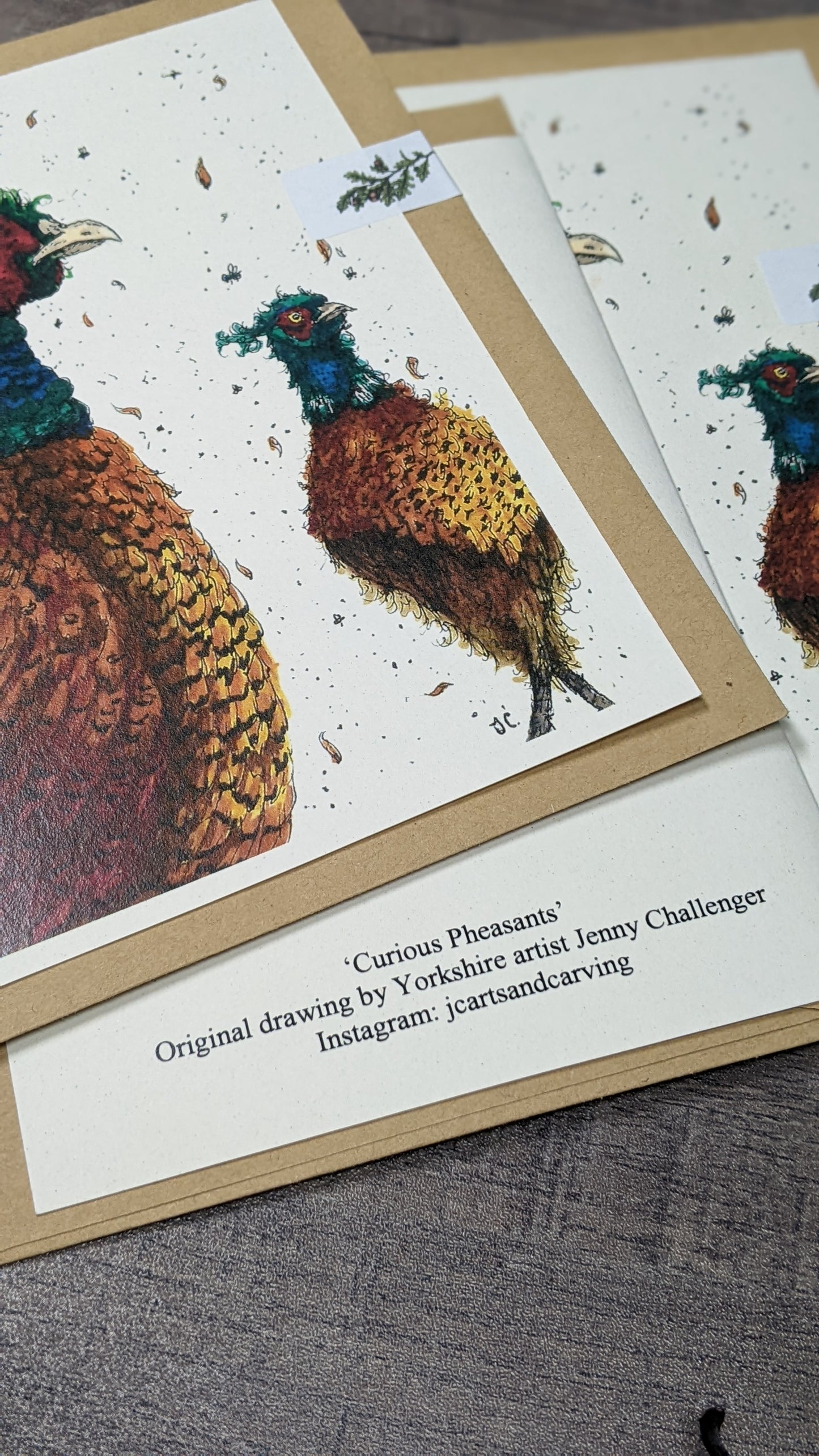 The Curious Pheasants Greeting Card