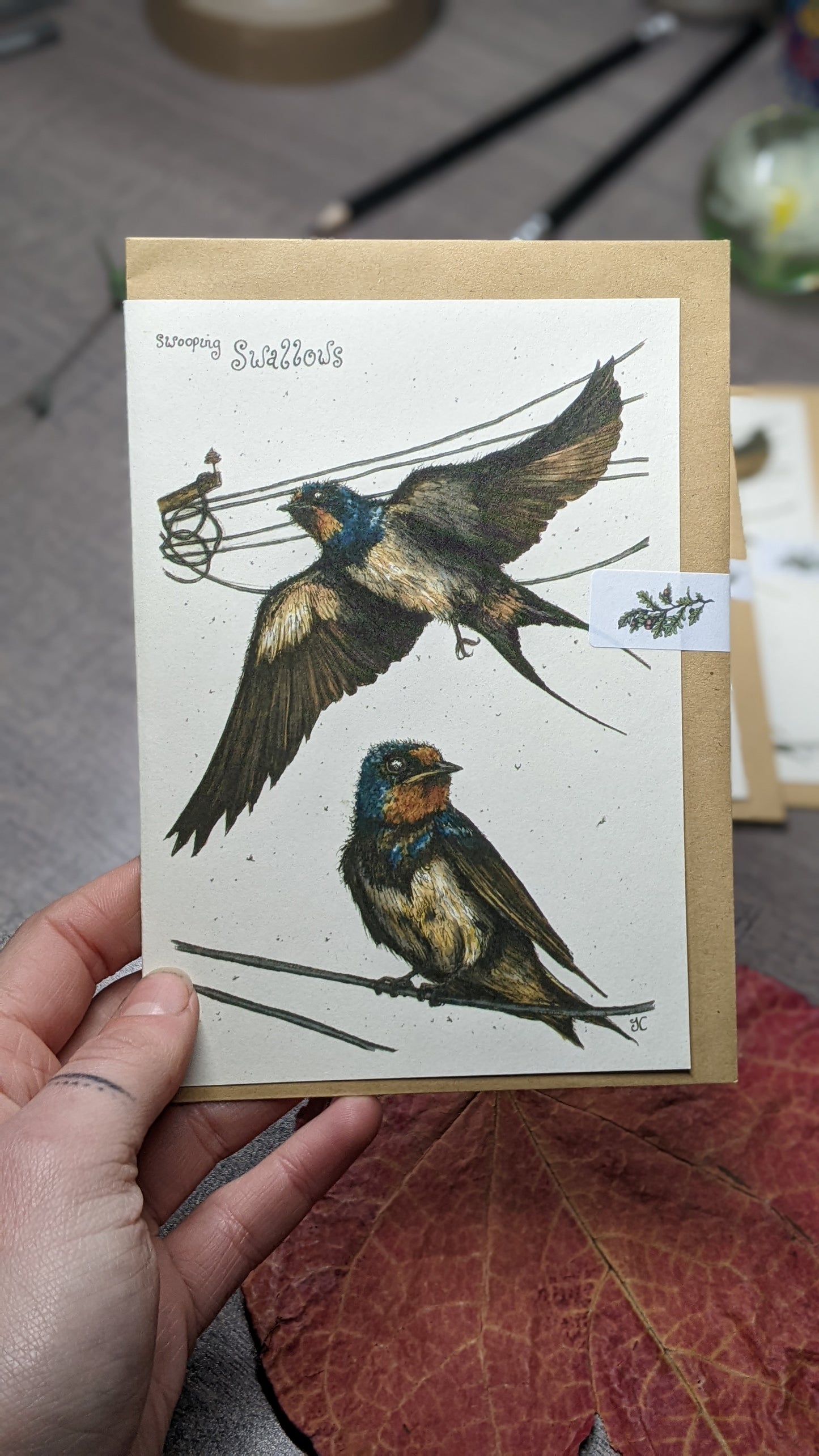 Swooping Swallows Greeting Card