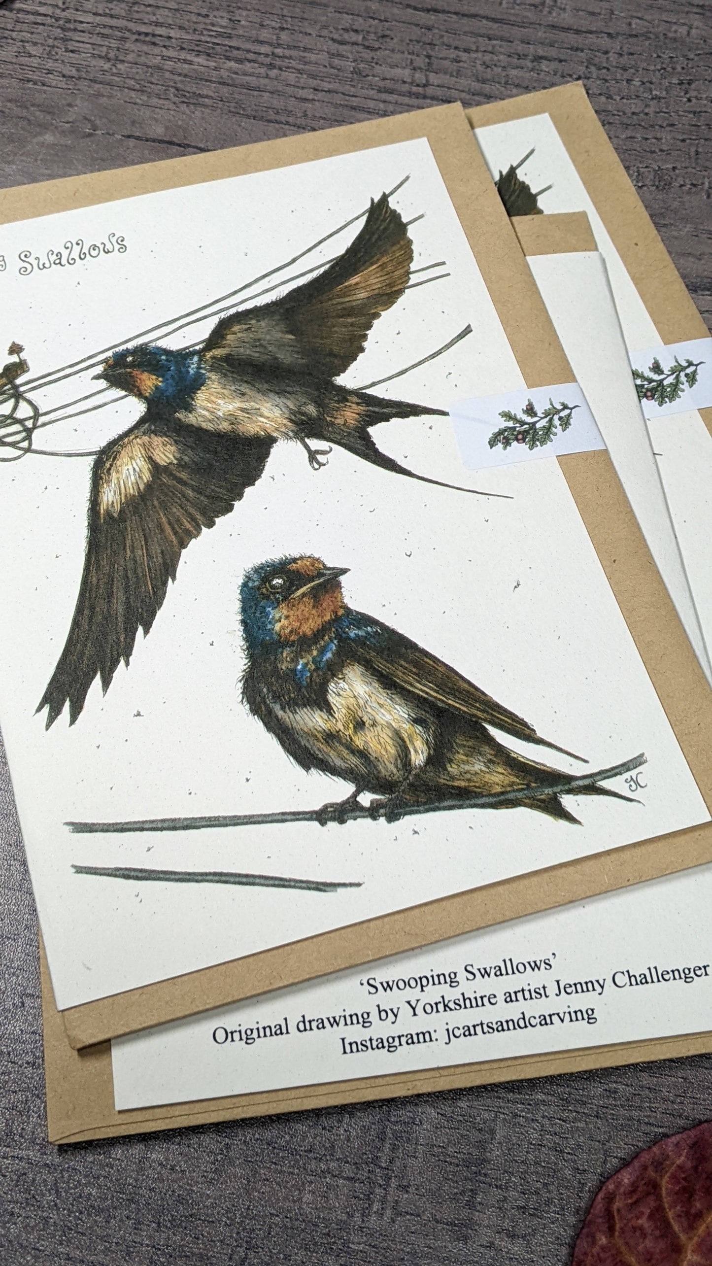 Swooping Swallows Greeting Card