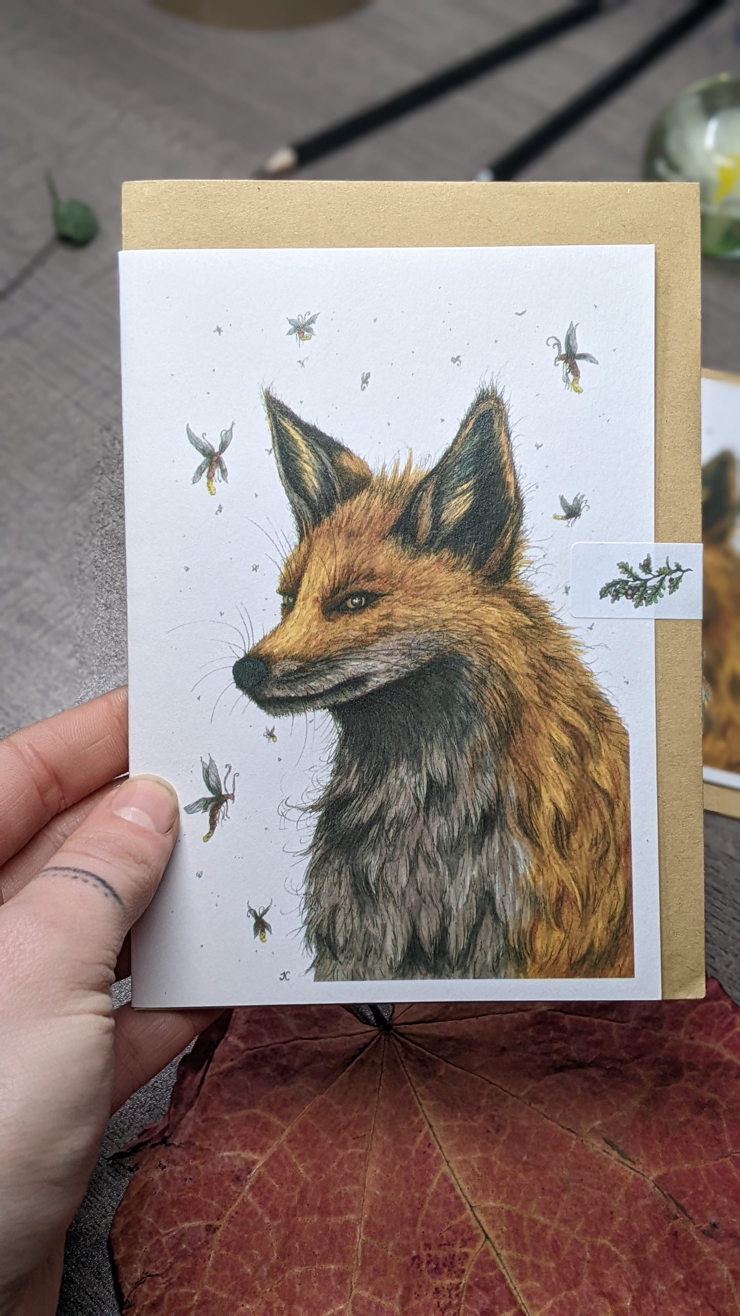 The Fox and The Fireflies Greeting card
