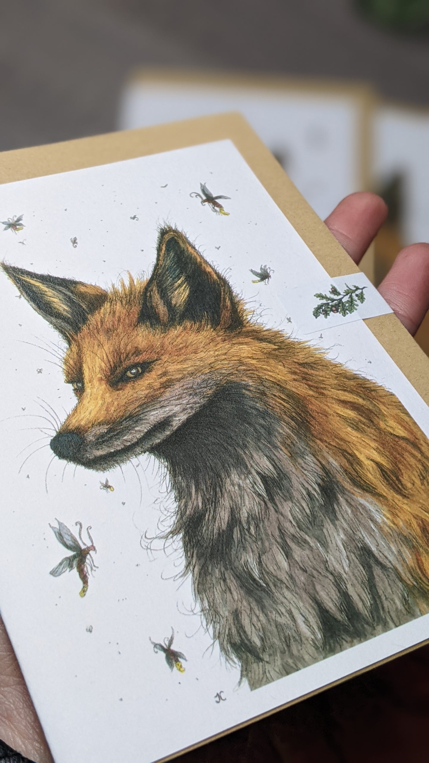 The Fox and The Fireflies Greeting card