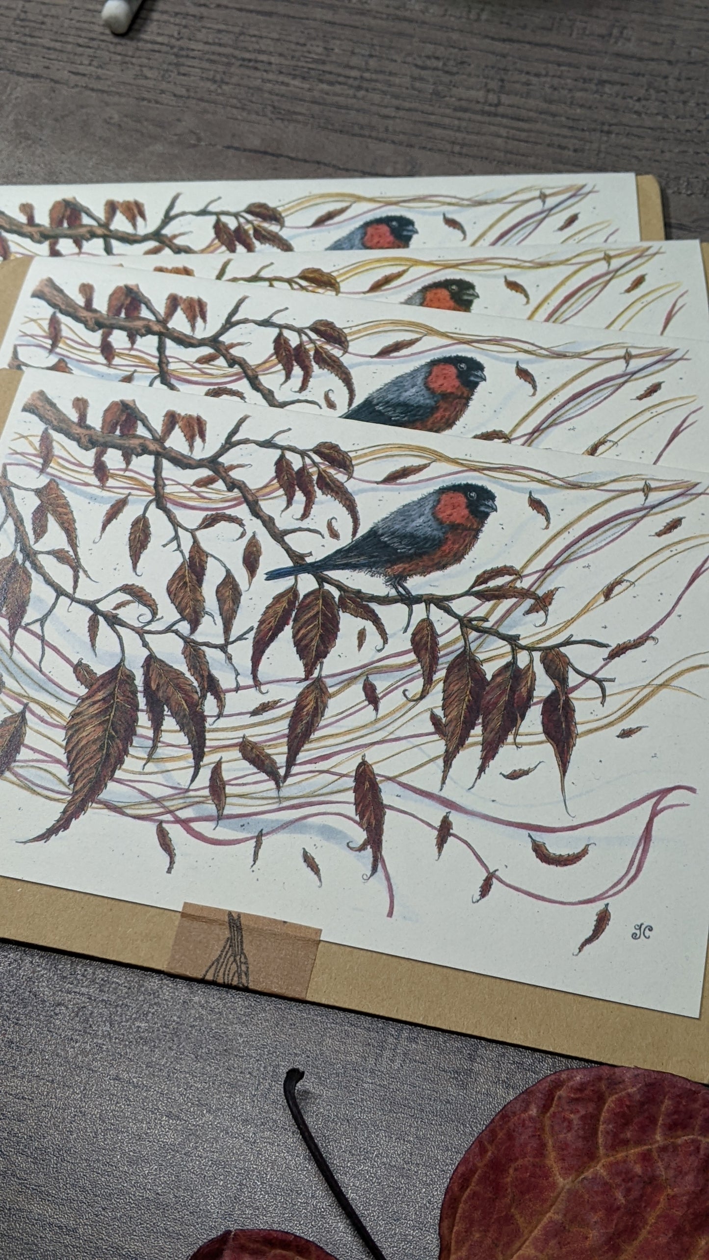 A Bullfinch In Autumn Greeting Card