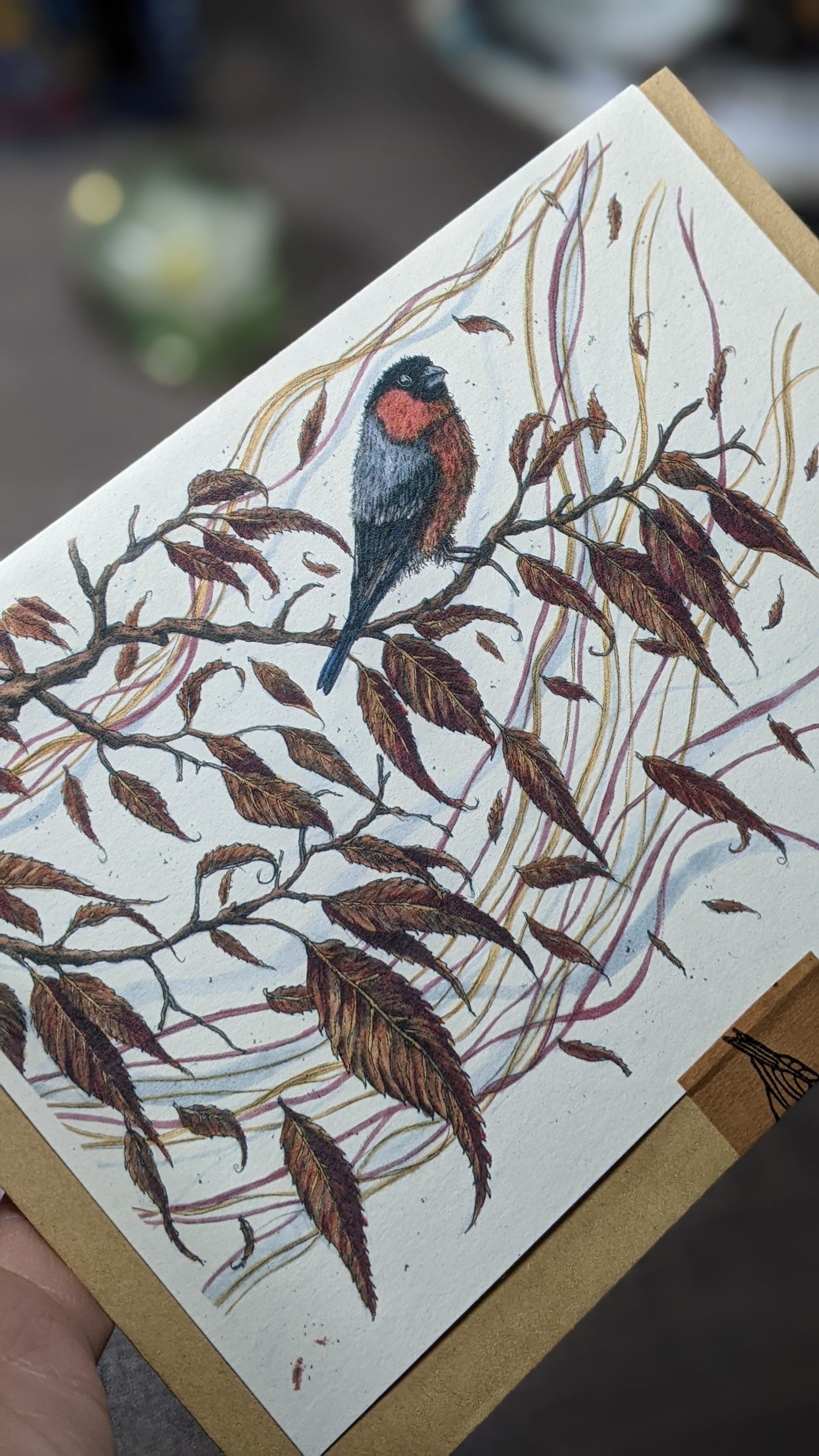 A Bullfinch In Autumn Greeting Card