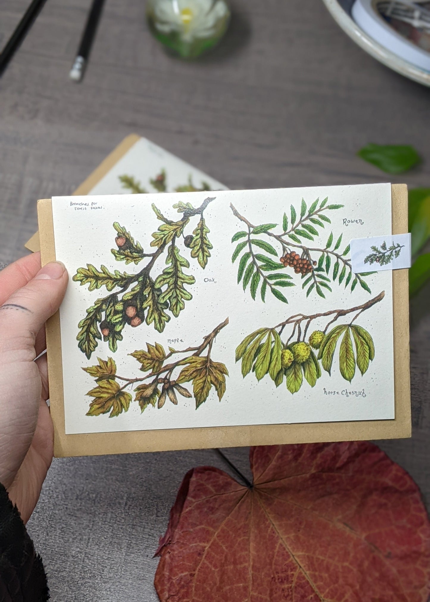 British Tree Branches Greeting Card