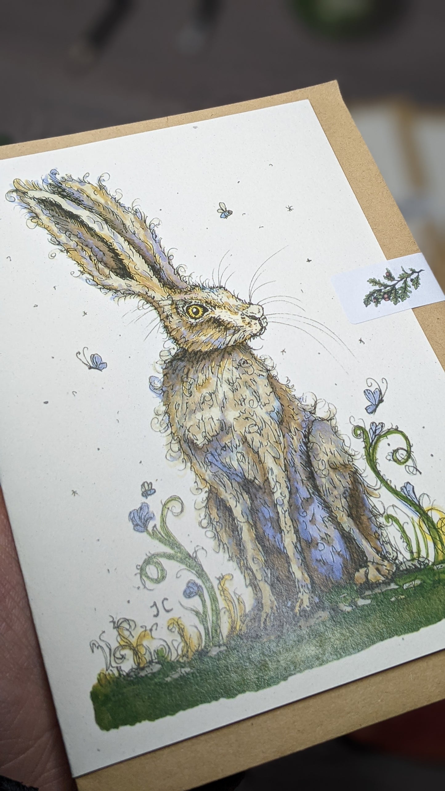 Lavender Hare Greeting Card