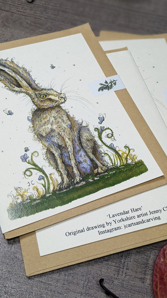 Lavender Hare Greeting Card