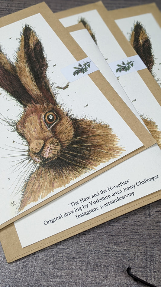 The Hare And The Horseflies Greeting Card