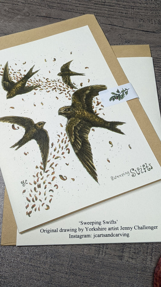 Sweeping Swifts Greeting Card