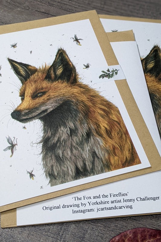 The Fox and The Fireflies Greeting card