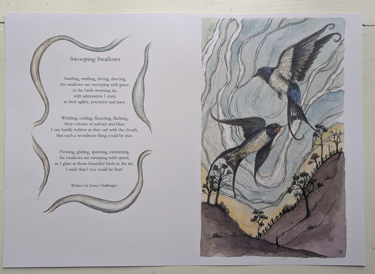 Swooping Swallows Poem Poster