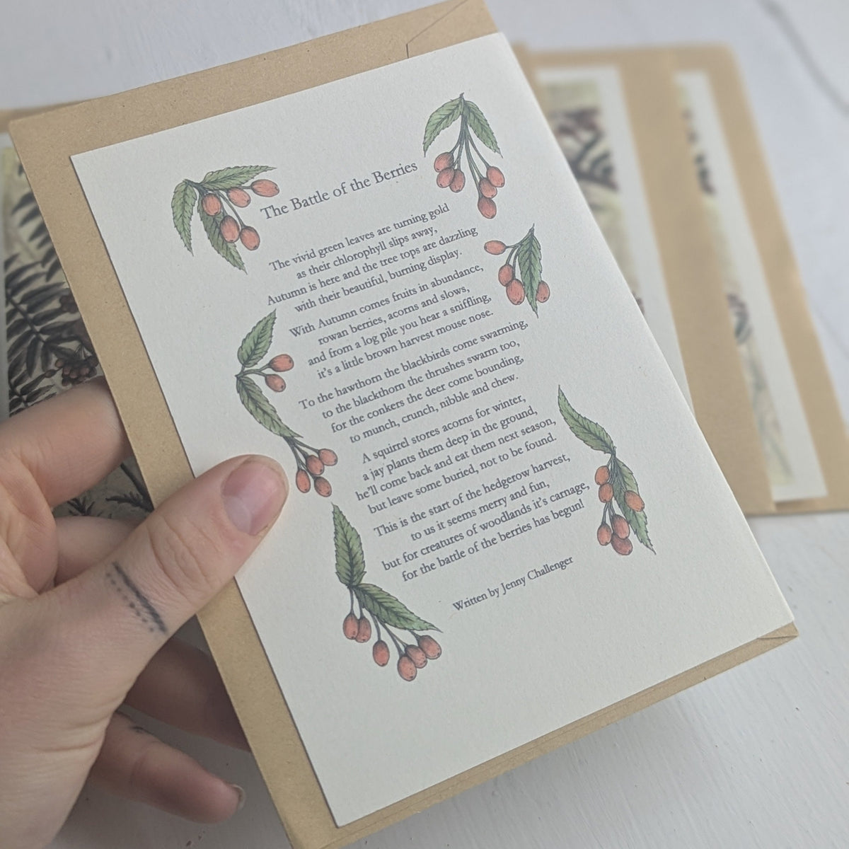The Battle Of The Berries & Poem Greeting card