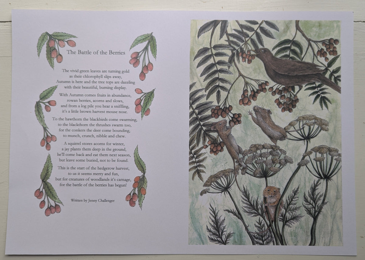 The Battle Of The Berries Poem Poster