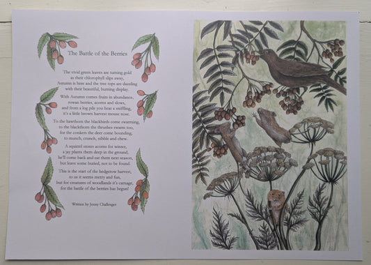 The Battle Of The Berries Poem Poster
